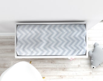 Grey Chevron Changing Pad Cover, Diaper Changing Table Pad Cover, Pad Covers Baby Boy Girl, Stretchy Gray Fitted Pad Cover, Unisex Pad Cover