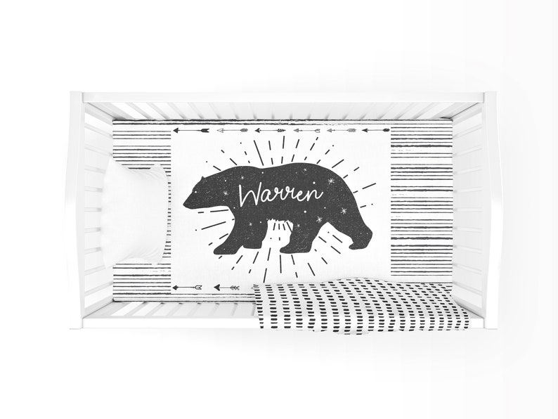 Personalized Fitted Crib Sheet Custom Nursery Stretchy Tractor Etsy