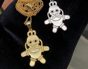 Mac Miller Tribute Diver Swimming In Circles Robot Necklace Chain Pin