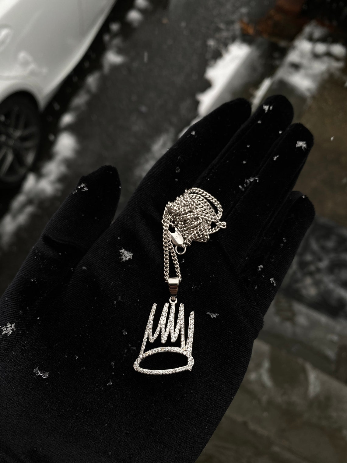 J Cole Born Sinner Crown Necklace Diamond Chain | Etsy