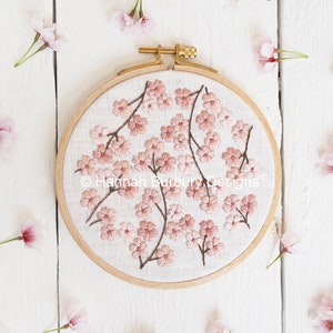 Bobbie Hand Embroidery Kit by Hannah Burbury Designs® - Blossom Flower Design - DIY Embroidery Kit - Needlework Kit - Hand Embroidery