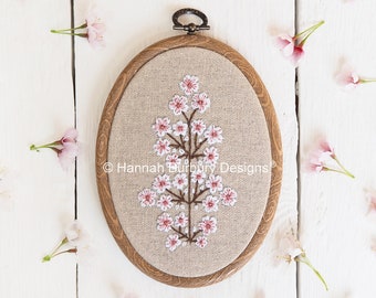 Bertie Hand Embroidery Kit by Hannah Burbury Designs® - Blossom Flower Design - DIY Embroidery Kit -  Needlework Kit - Hand Embroidery