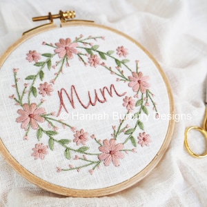 Amelia Hand Embroidery Kit by Hannah Burbury Designs® Wildflower Design DIY Embroidery Kit Needlework Kit Mum Hand Embroidery image 1