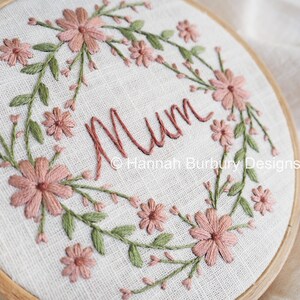 Amelia Hand Embroidery Kit by Hannah Burbury Designs® Wildflower Design DIY Embroidery Kit Needlework Kit Mum Hand Embroidery image 4