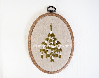 Belle Mistletoe Hand Embroidery Kit by Hannah Burbury Designs® - Winter Design, Christmas Embroidery - DIY Embroidery Kit - Needlework Kit