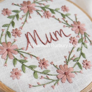 Amelia Hand Embroidery Kit by Hannah Burbury Designs® Wildflower Design DIY Embroidery Kit Needlework Kit Mum Hand Embroidery image 2