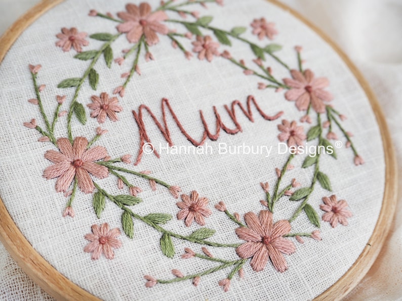 Amelia Hand Embroidery Kit by Hannah Burbury Designs® Wildflower Design DIY Embroidery Kit Needlework Kit Mum Hand Embroidery image 2