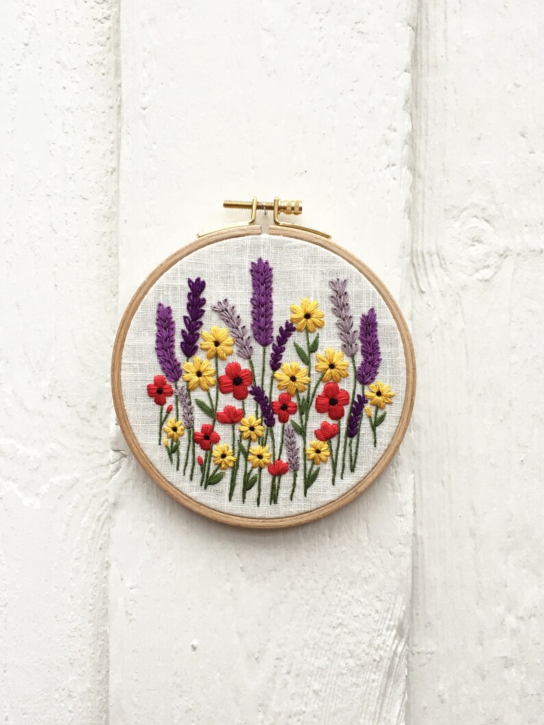 Wilma Hand Embroidery Kit Lavender & Poppy Design DIY Etsy