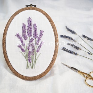 Dilly Hand Embroidery Kit by Hannah Burbury Designs® - Lavender Design - DIY Embroidery Kit - DIY Home Decor - Needlework Kit