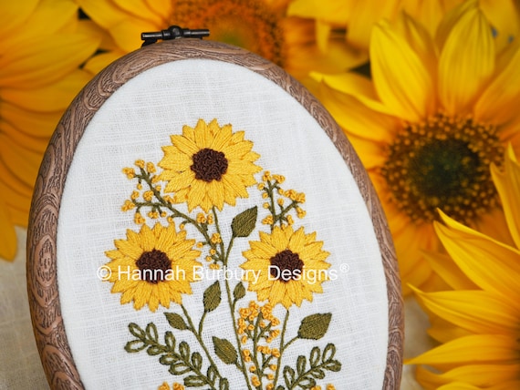 Sunflower Embroidery Kit, Fall Embroidery Kit for Beginners