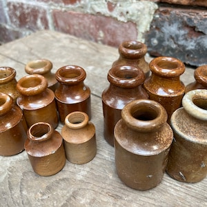 Stoneware Pots | 1890's | Antique Cream Pots | Blacking Stoneware Pots | 1890's | Antique Cream Pots | Blacking