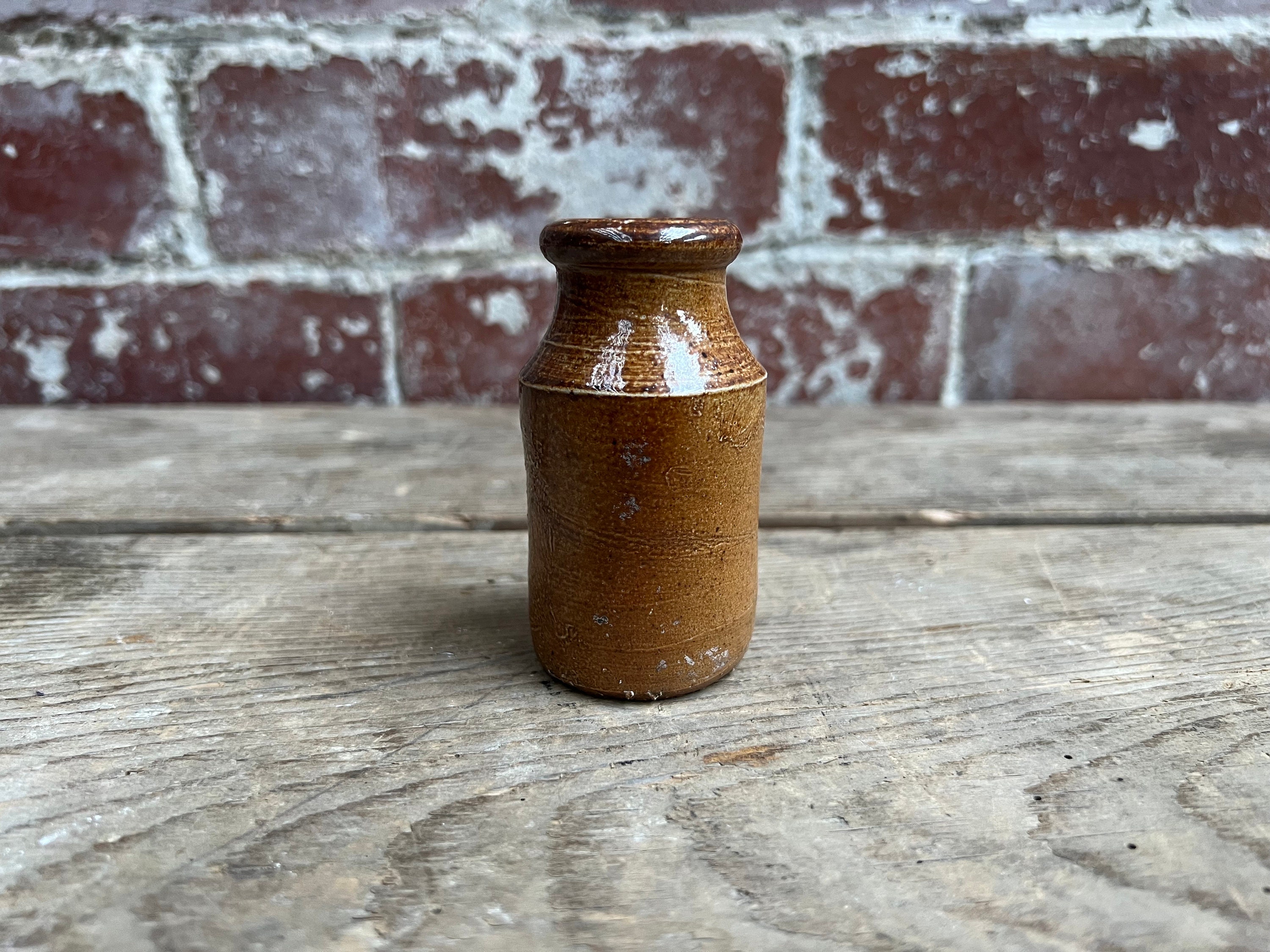 Stoneware Pots | 1890's | Antique Cream Pots | Blacking Stoneware Pots | 1890's | Antique Cream Pots | Blacking