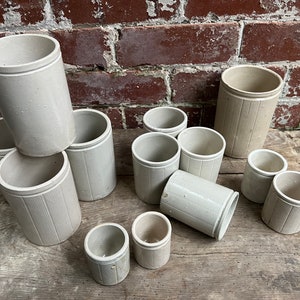 Victorian Stoneware Pots | 1890's | Antique Pottery | Hand Crafted
