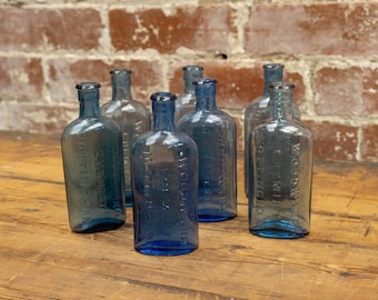 Woodward Glass Chemist Bottles | 1900s | Vintage Medicine | Single Stem or Bud Vase | Hand Crafted Glass | Bottle Digging