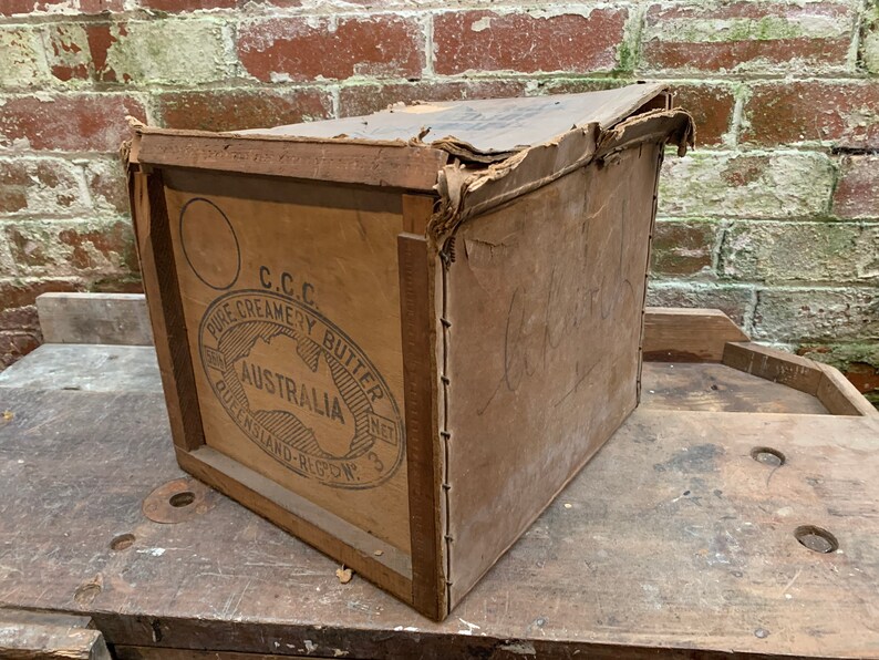 Butter Crate Vintage Storage Box Australian Pure Etsy