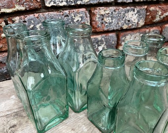Victorian Glass Milk Bottles | 1890&#39;s | Antique Glass | Hand Crafted | Edwardian Bottle Digging