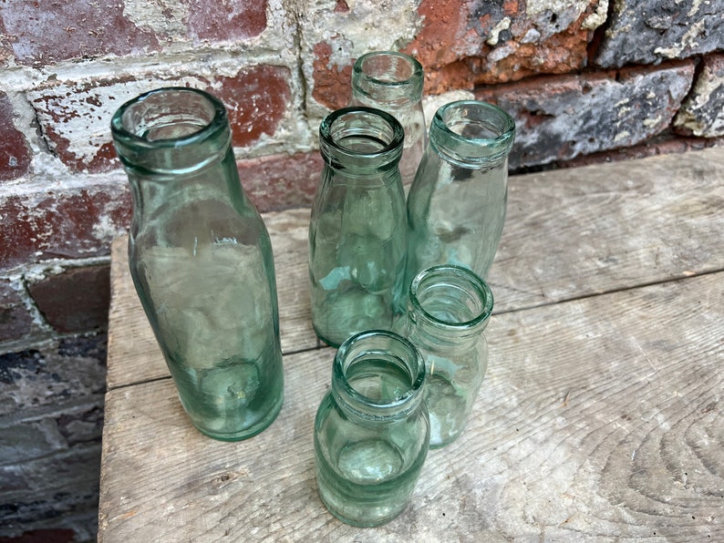 Victorian Glass Milk Bottles 1890's Antique Glass Etsy