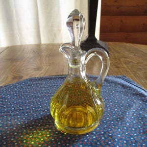 Vintage glass vinegar cruet with glass stopper