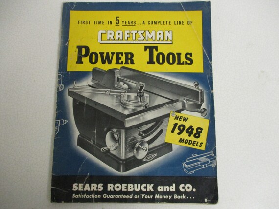 Sears Roebuck And Co 1948 Craftsman Power Tools Manual Etsy