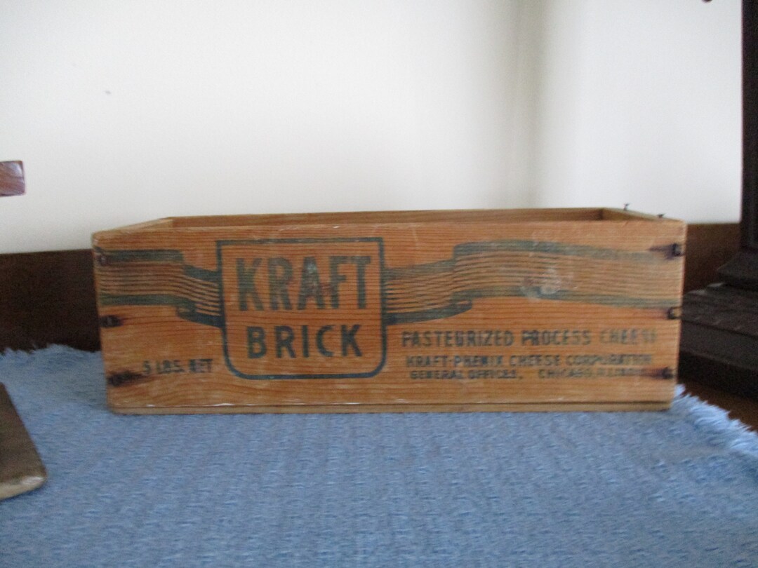 Wooden Brick Cheese Box Kraft Phenix Cheese Corporation Etsy