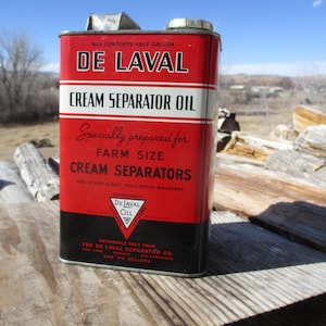 Vintage De Laval Cream Separator Oil Can, Half Gallon Farm Size