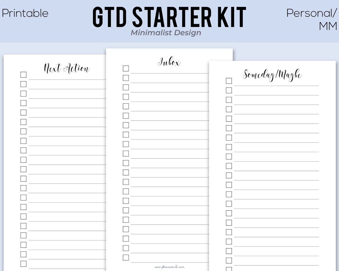 GTD Planner Starter GTD Planner Bundle Getting Things Done Etsy