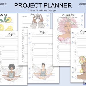 Printable Project Planner Personal Agenda Refill in Sweet Feminine Style
