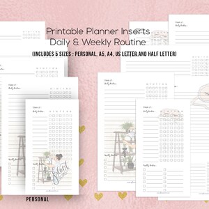 Chore List , Printable Chore Chart, Routine Planner, Daily Routine, Weekly Routine, Daily Checklist, Routine Chart, A5 Planner, A5 Insert