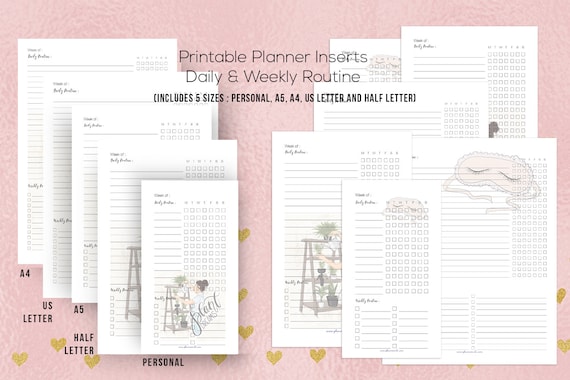 Chore List , Printable Chore Chart, Routine Planner, Daily Routine, Weekly Routine, Daily Checklist, Routine Chart, A5 Planner, A5 Insert