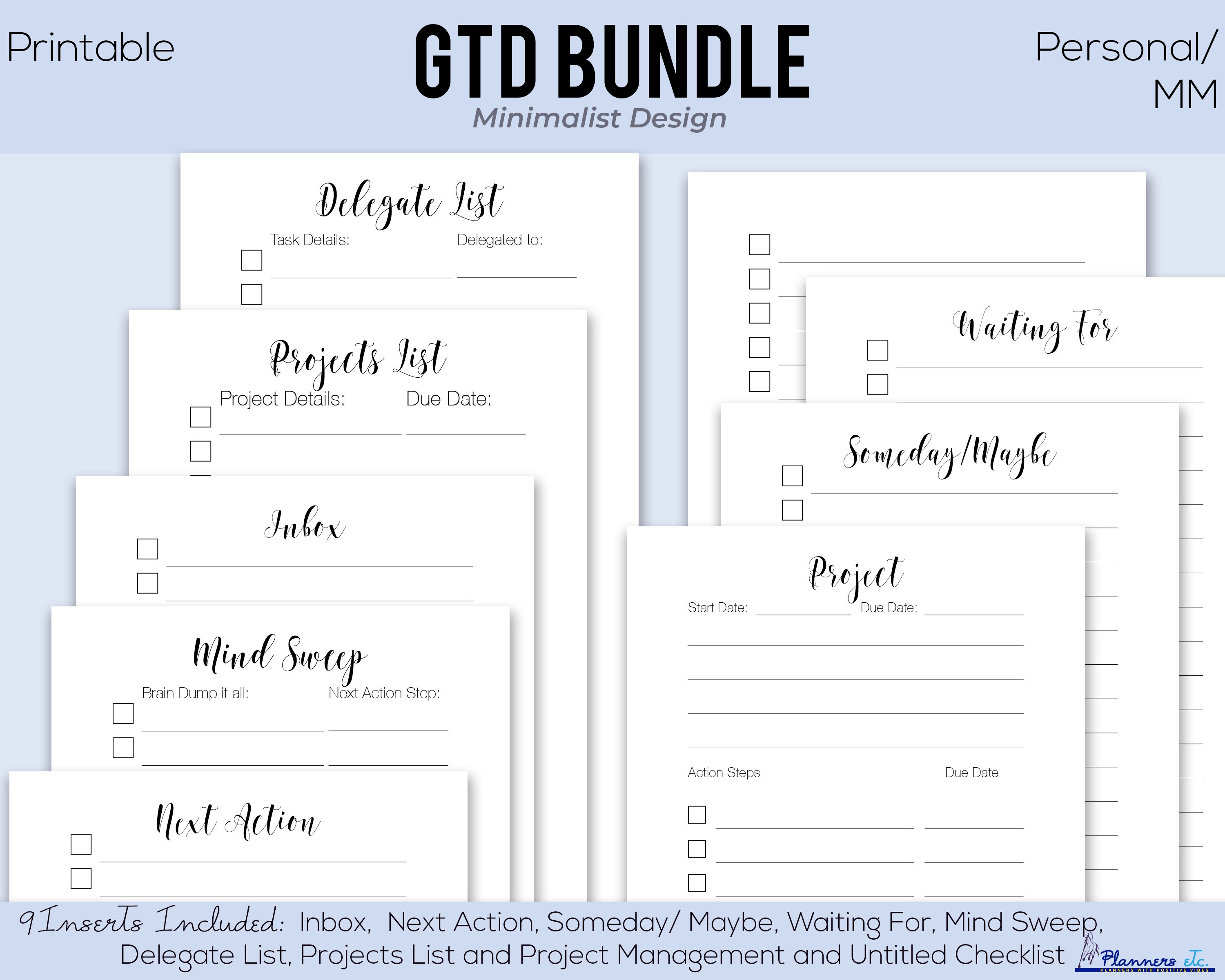 GTD Printable GTD Getting Things Done Getting Things Done Printable