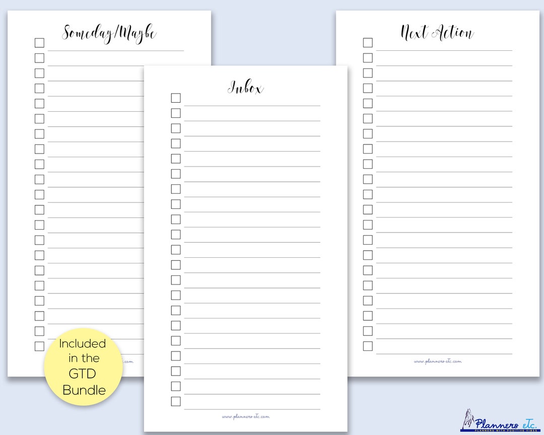 Printable GTD Planners Mini Kit for Personal and MM Agenda - Etsy