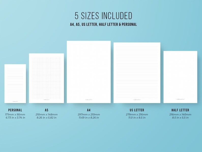 Note Taking Bundle, Lined, Paper Printable, Dot, Grid, Graph, Ruled ...