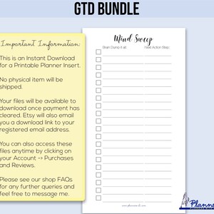GTD Printable, GTD, Getting Things Done, Getting Things Done Printable ...