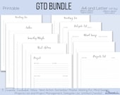 GTD, Productivity Planner, Getting Things Done Planner, Business Planner, Printable Inserts, GTD Printable, Project Planner Printable, Lists