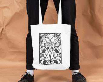 Moon Moth Witchy Tote Bag