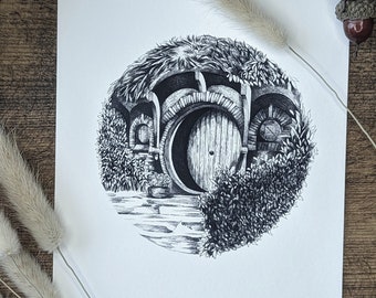 Hobbington Bag End Lord of the Rings Art Print