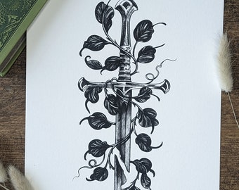 The Broken Blade Narsil Lord of the Rings Art Print