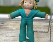 Vintage Cloth Sailor Doll Made in Hungary