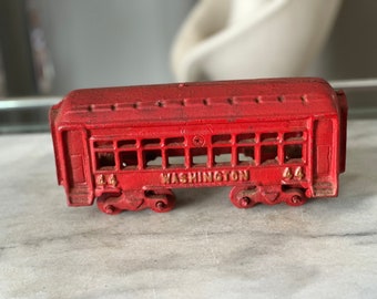 Vintage Cast Iron Train Car With 44 Washington 44 on Both Sides