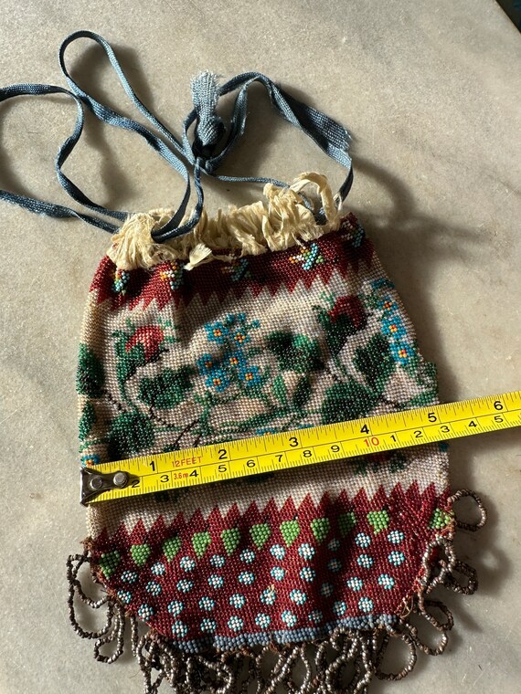 Vintage Antique Victorian Micro-Beaded Purse - 18… - image 5