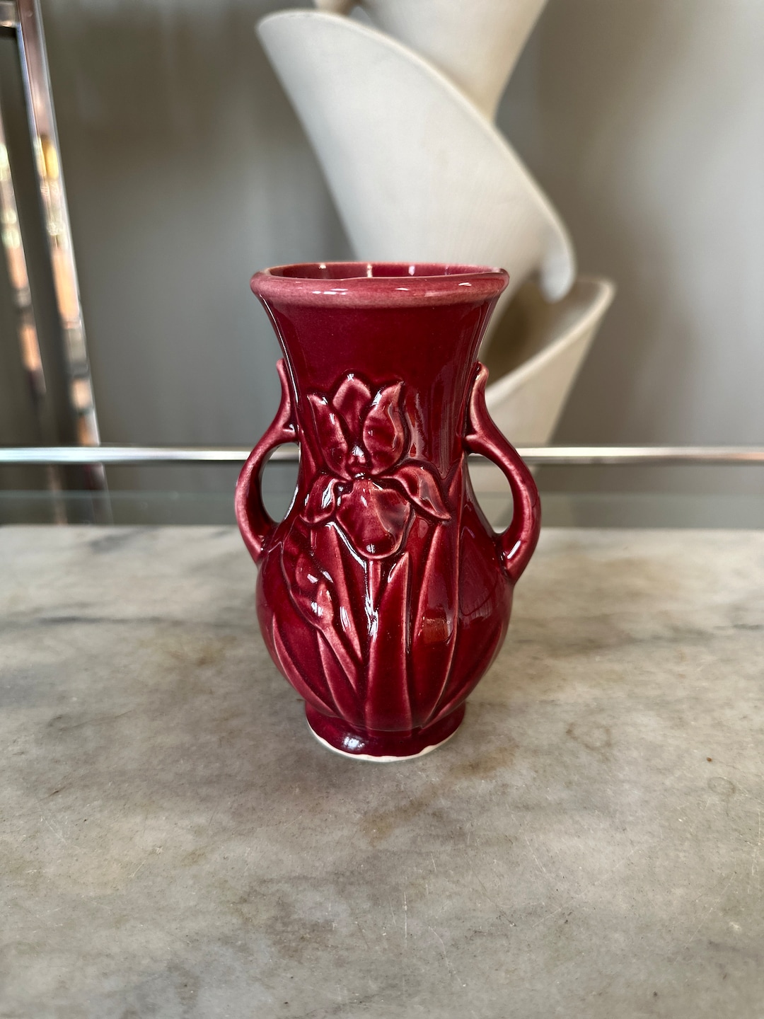 Vintage Mid Century Art Pottery Vase Marked USA Shawnee Etsy