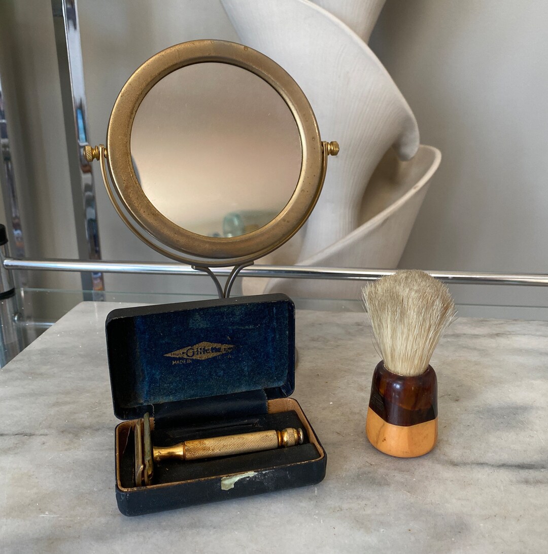 Vintage Bathroom Mirror for Vanities, Pedestal Mirror, Swivel Mirror