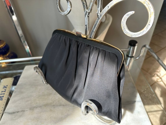 Vintage Ande Black Datin Evening Handbag | Silver… - image 3