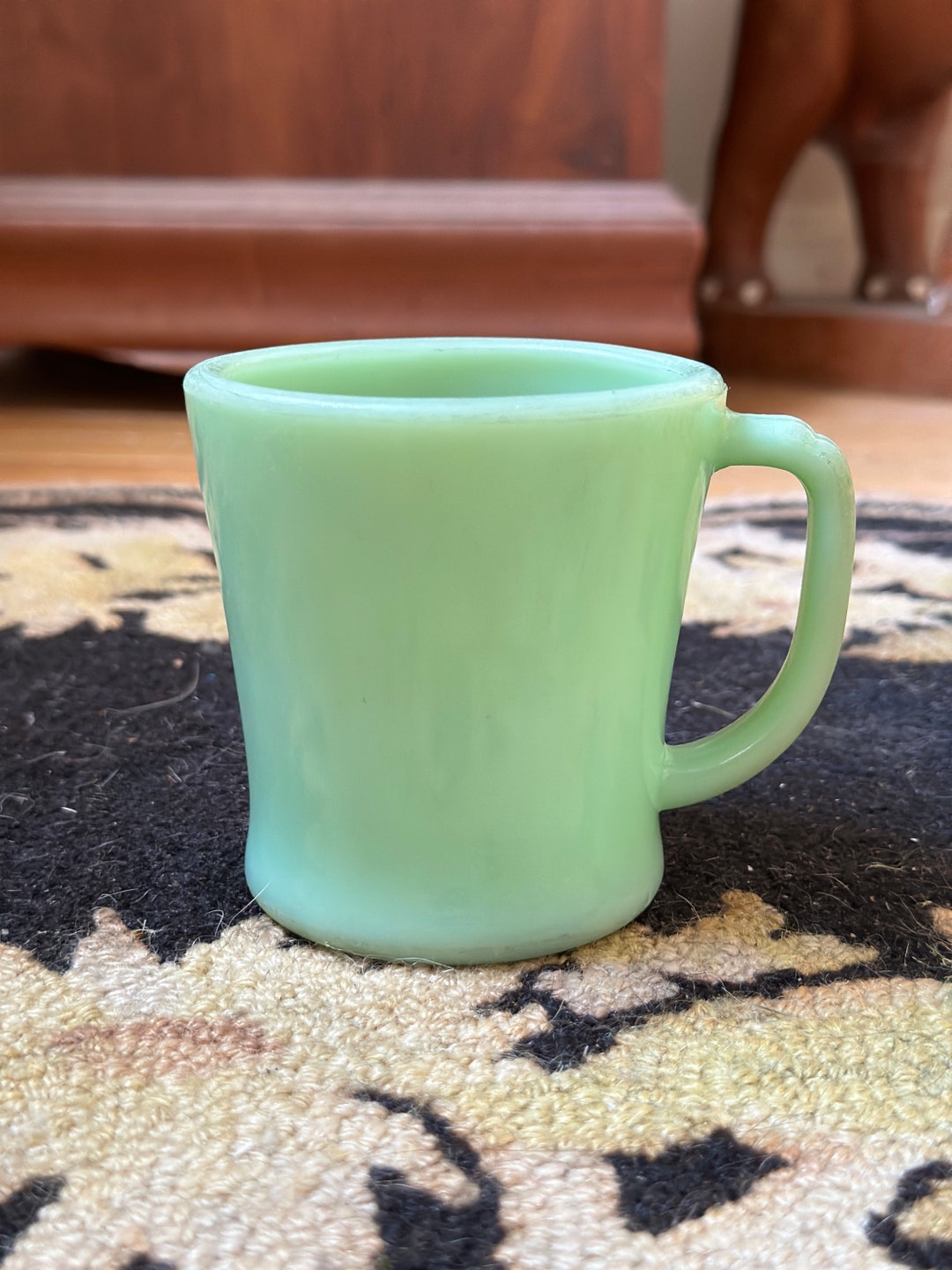 Vintage Fireking Green Jadeite D Handle Mug 1950s VG Etsy