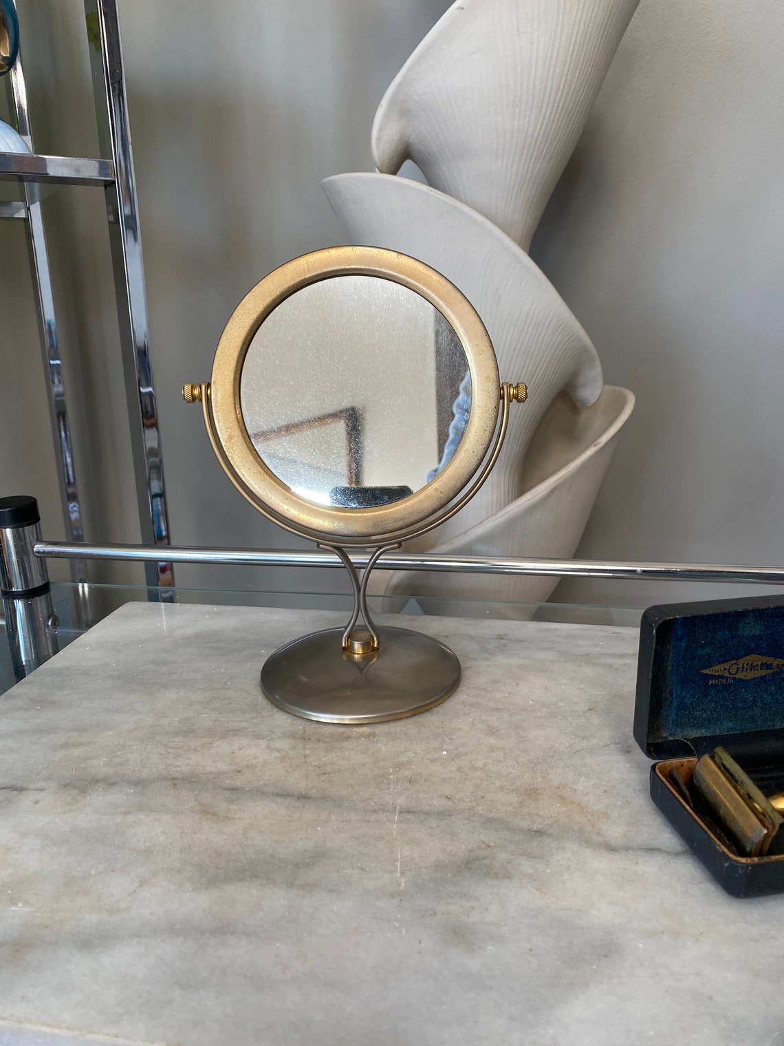 Vintage Bathroom Mirror for Vanities Pedestal Mirror Swivel Etsy