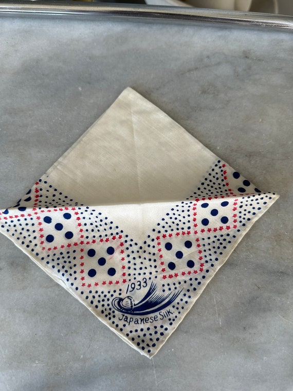 Set of 5 Vintage Handkerchiefs| 1930s Japanese Si… - image 4