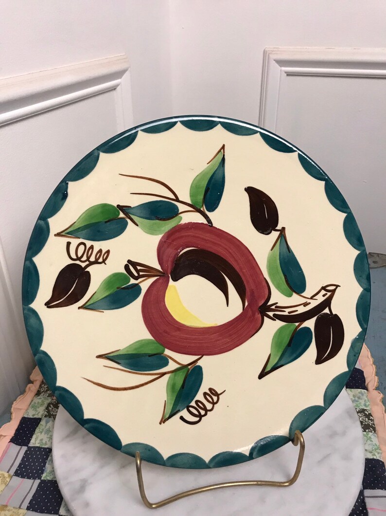 Purinton Slipware Pottery Apple Pattern Serving Platter Large Etsy