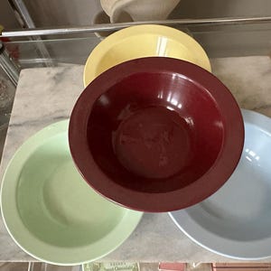 Vintage Boonton Melamine Bowls: Mid-Century Modern Kitchen Decor, Set of 4