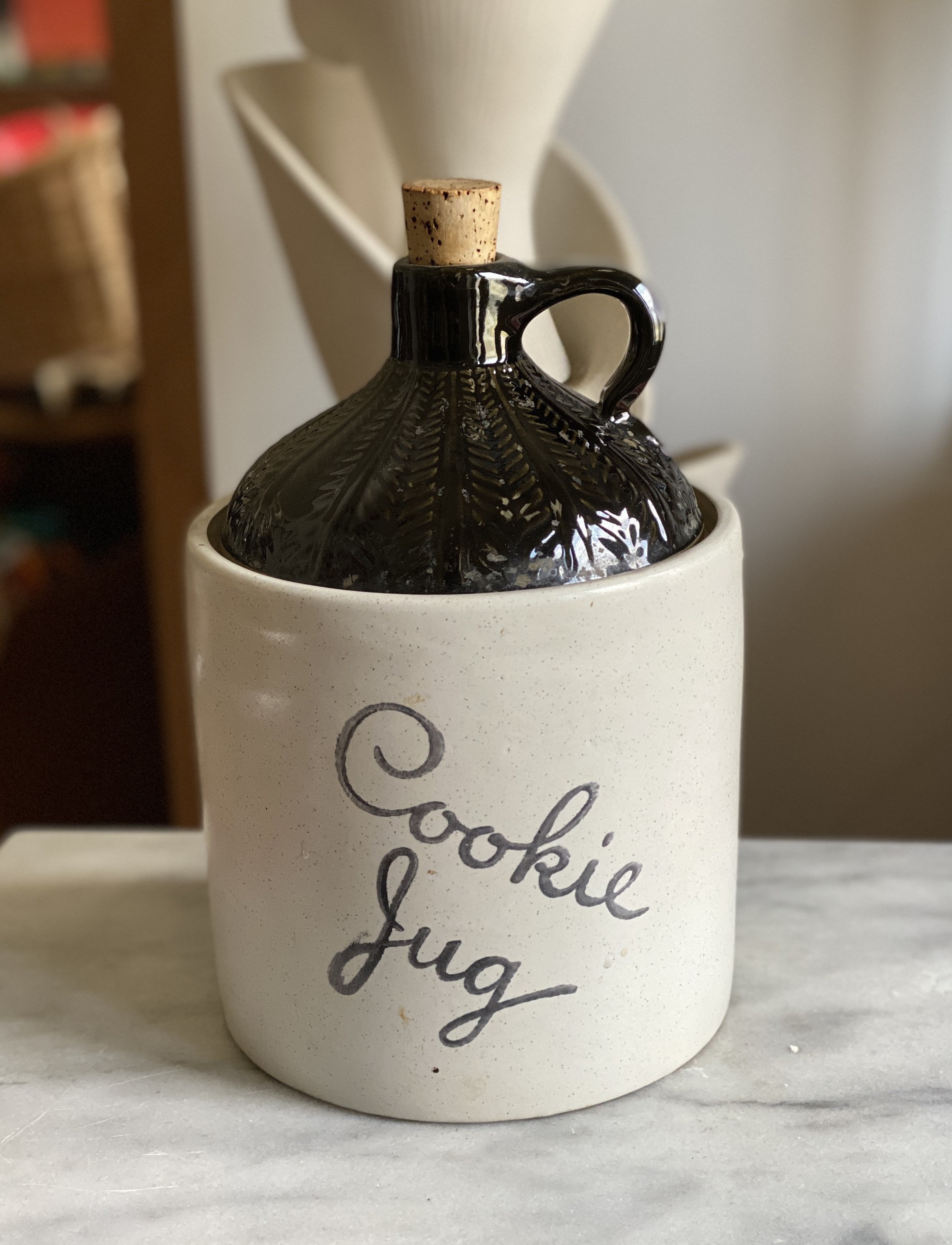 Vintage Monmouth Stoneware Jug Cookie Jar Monmouth Il Etsy