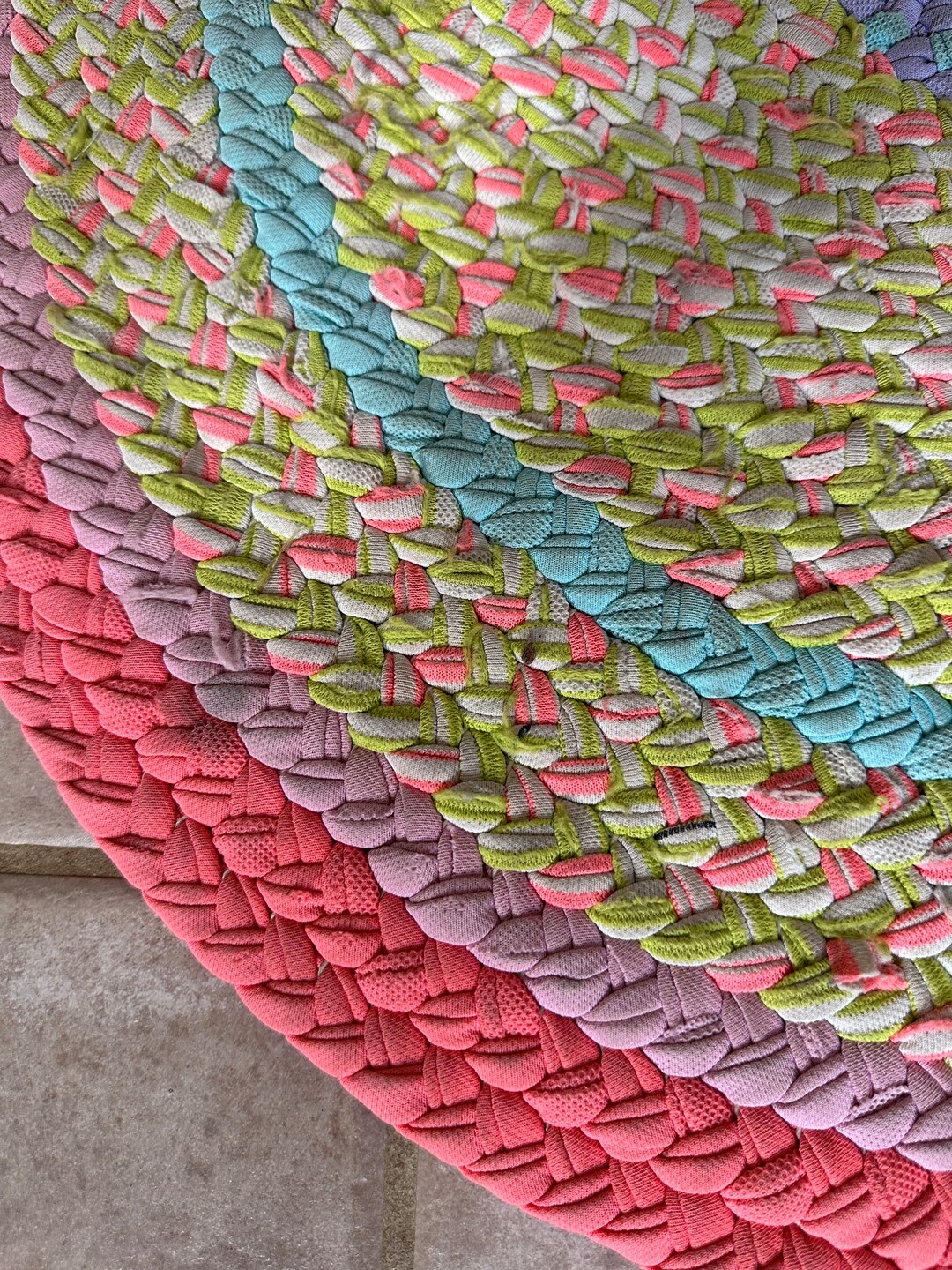 Vintage Hand Braided Rug Braided Floor Mat Braided Rug Oval Etsy